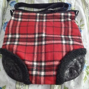 Hush Puppies Plaid Purse Weathered look
